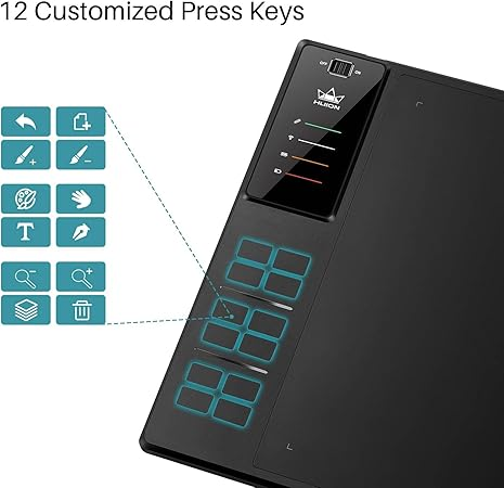 Tabletă grafică Huion wireless cu 12 taste – precizie și control 1 Tabletă grafică HUION WH1409 V2 fără baterie în modul fir și fără fir