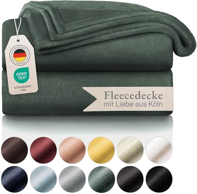 Pătură pufoasă Blumtal 270x230 cm – confort și căldură 1 Pătură pufoasă Blumtal din fleece 270 x 230 cm, certificată Oeko-Tex, pătură pentru sufragerie 270 x 230 cm, pătură pufoasă XXL, verde 270 x 230 cm, pătură moale și pufoasă, pătură pentru sufragerie, verde