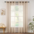 Perdea transparentă din voal cu ochiuri, transparentă, transparentă, aerisită, decorativă, pentru dormitor, living, 140 x 225 cm (l x î), set de 2,
