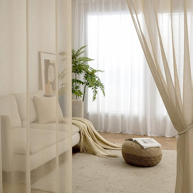 Perdea transparentă din voal cu ochiuri, transparentă, transparentă, aerisită, decorativă, pentru dormitor, living, 140 x 225 cm (l x î), set de 2, Perdea transparentă din voal cu ochiuri, transparentă, transparentă, aerisită, decorativă, pentru dormitor, living, 140 x 225 cm (l x î), set de 2,
