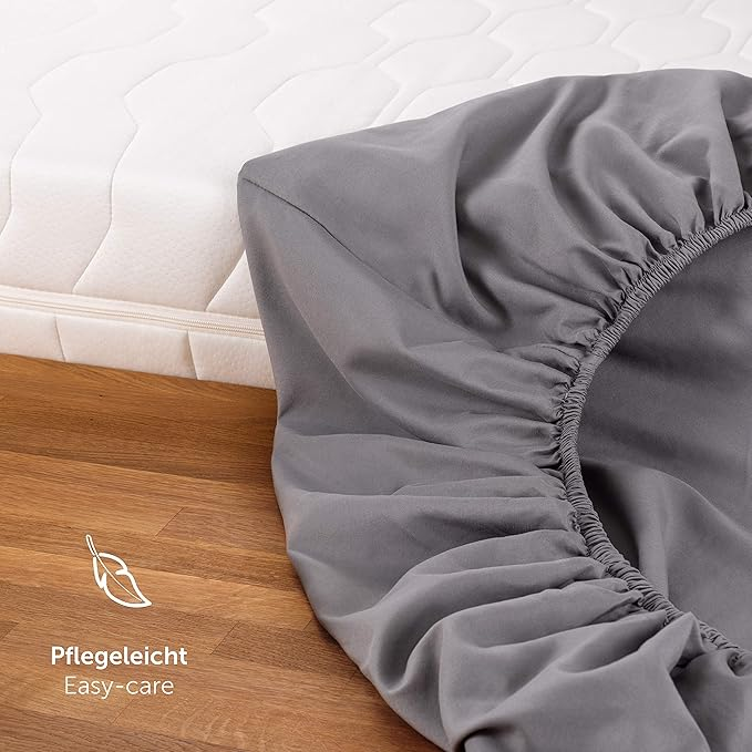 Cearșaf cu elastic 120x200 cm gri certificat Oekotex – fixare sigură 1 Cearșaf cu elastic 120x200 cm gri certificat Oekotex – fixare sigură