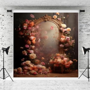 Fundal retro cu flori 1,5X2,2m, portret, fundal floral pentru fotograf