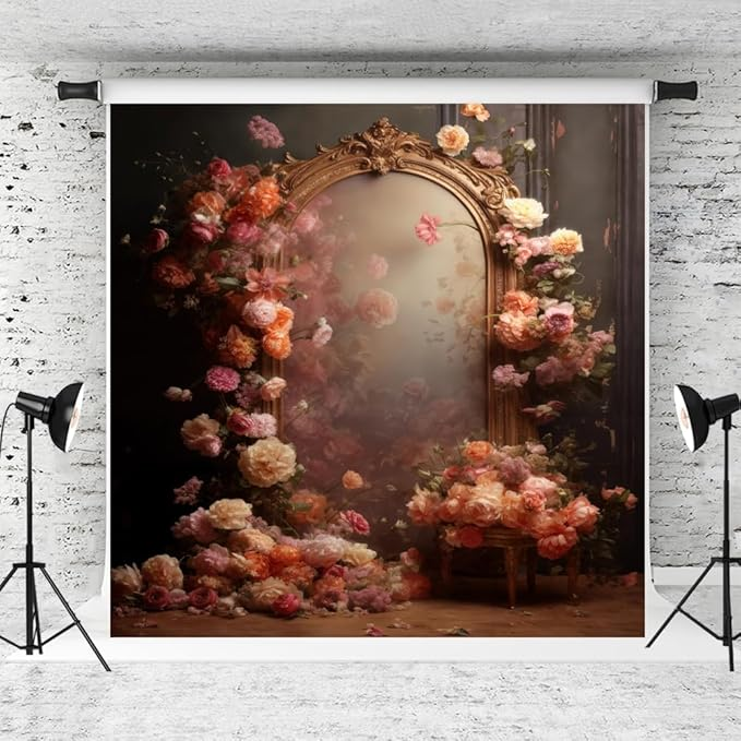Fundal floral 1,5x2,2m Kate – decor portret ușor de folosit 1 Fundal retro cu flori 1,5X2,2m, portret, fundal floral pentru fotograf