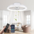 Lustra living 40cm,48W,lustra cu ventilator,plafoniera led Smart Tuya