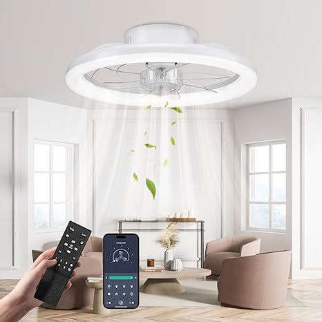 Lustra LED ventilator 48W Smart Tuya – control confortabil living 1 Lustra living 40cm,48W,lustra cu ventilator,plafoniera led Smart Tuya