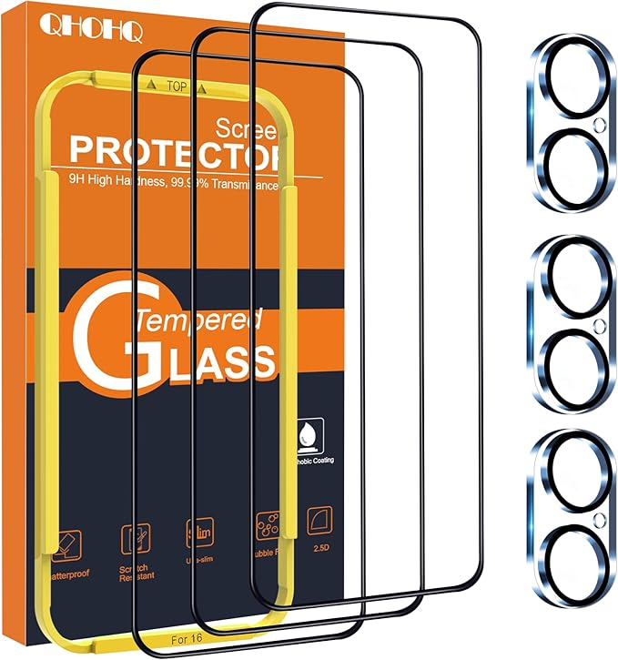 Folie protecție iPhone 16 set 3 sticle 9H+ – protecție zilnică sigură 1 Folie protecție iPhone 16