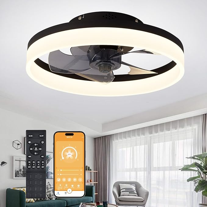 Ventilator de tavan MOSSCO 40 cm cu LED reglabil și control smart 1 Ventilator de tavan mic MOSSCO cu leduri reglabile App Smart Tuya