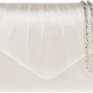 Geantă de mână fi9® pentru femei poseta satin geantă de damă ivory