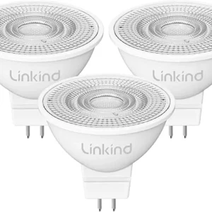 Becuri LED Linkind GU5.3 12V, 3.4W echivalent cu o lampă tradițională de 35W, alb cald 2700K, 360LM, unghi de 36°, becuri LED spot MR16 12V AC/DC, nedimabile, pachet de 3