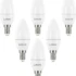 Bec LED Linkind E14 cu filet, 7W, lumină naturală, becuri mici cu filet Edison, echivalent 60W, 840 lumeni, 5000K, becuri C35/B35 SES, fără reglare intensității luminoase, pachet de 6