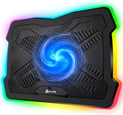 Cooler laptop RGB KLIM Ultimate – răcire puternică USB 17'' 1 Cooler de racire laptop RGB 17inch pad Ventilator alimentat prin USB