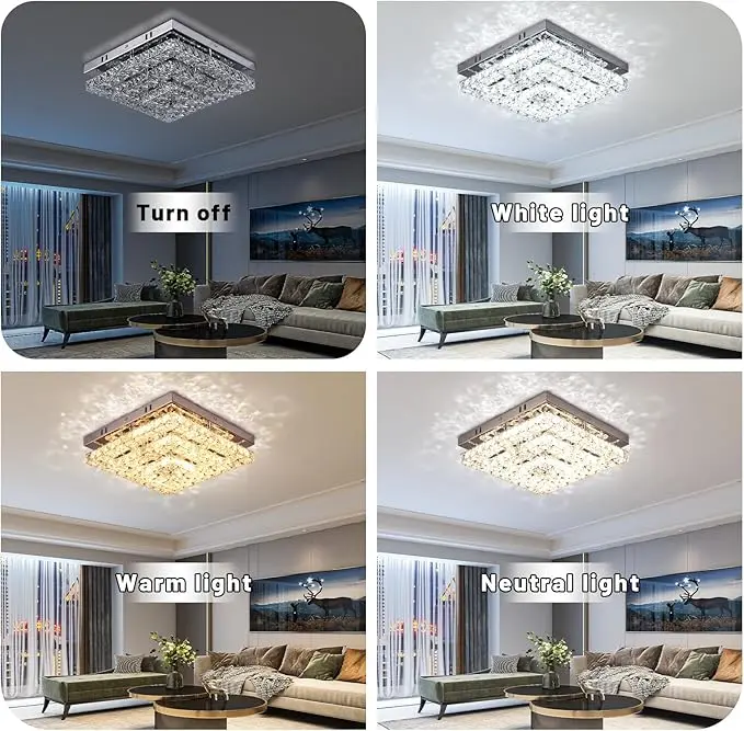 Candelabru de lux cu cristal lustra living tavan led si telecomanda Candelabru de lux cu cristal lustra living tavan led si telecomanda
