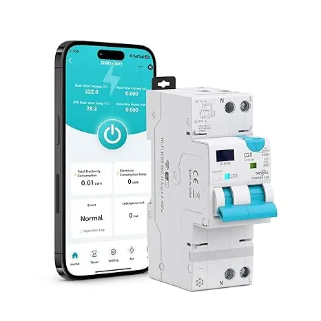 Siguranță electrică WiFi TONGOU – Control inteligent și siguranță 40A 1 Siguranta electrica WiFi, întrerupător de circuit 1-20A 30-100mA tip A