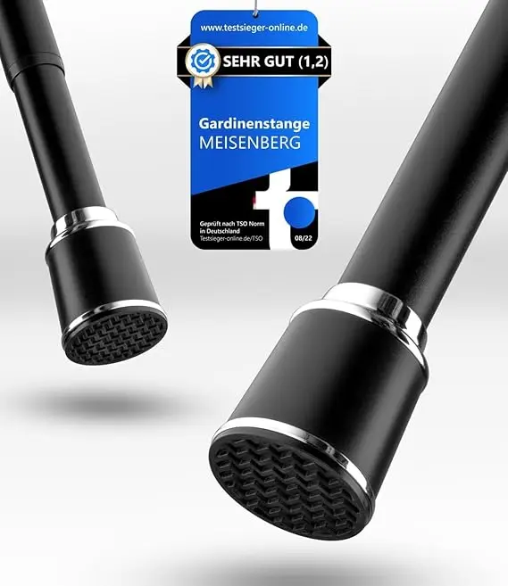 Bară perdea extensibilă 360-410 cm MEISENBERG – montaj fără găurire 1 Bară de perdea fără găurire 360-410 cm, bară de duș extensibilă, bară telescopică, tijă de tensionare pentru baie, dormitor, dulap, diametru 32 mm, oțel inoxidabil
