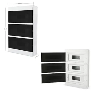 Tablou de distribuție expus LION Electric, 36 de module, 3 rânduri, alb, profil pălărie, instalație electrică IP40, pentru toate spațiile interioare