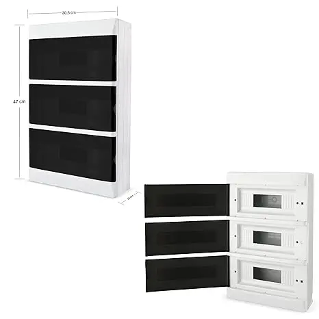 Tablou distribuție electric 36 module LION Electric – Montare aparentă facilă 1 Tablou de distribuție expus LION Electric, 36 de module, 3 rânduri, alb, profil pălărie, instalație electrică IP40, pentru toate spațiile interioare