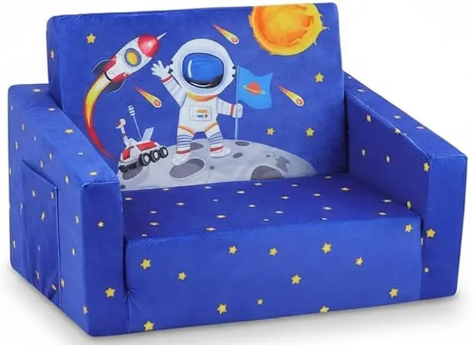 Canapea extensibilă copii 2 in 1 model astronaut – Decalsweet 1 Canapea extensibilă pentru copii 2 in 1, model astronaut, cu husă din material textil, scaun pentru copii cu deschidere moale, pentru dormitor, living, cameră de joacă