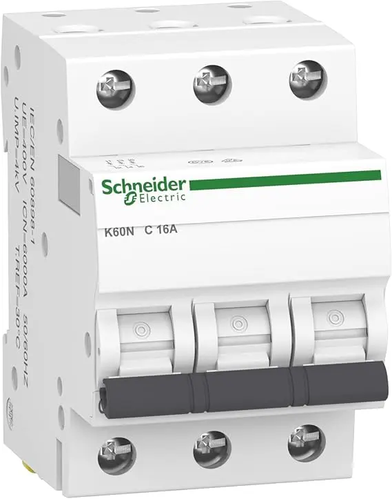 Siguranță automat 16A Schneider – Protecție rapidă și sigură 1 Siguranta automat Schneider,A9K02316 K60N 3P, 16A,tip C,6kA,
