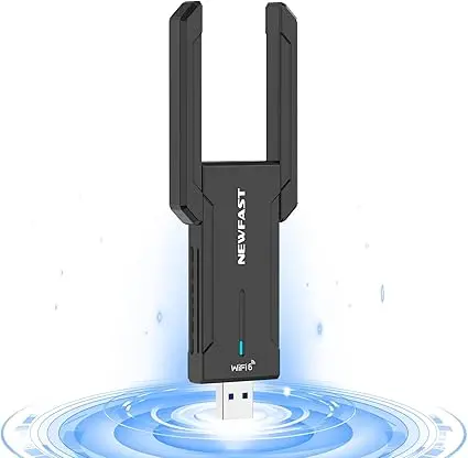 Adaptor WiFi Tri-Band NEWFAST – Conexiune rapidă 5400Mbps USB 3.0 1 Adaptor WiFi Tri-Band (6GHz/5GHz/2.4GHz) Windows 10/11 receptor usb