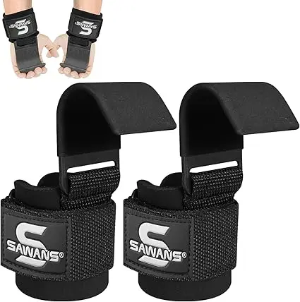 Cârlige de ridicare din oțel cu neopren SAWANS – suport sigur în fitness 1 Cârlige de ridicare, antiderapante,de oțel,fitness căptușeală din neopren