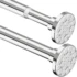 Bara pentru perdea, argintie, tijă telescopică extensibilă, fără găurire, șină pentru perdea de duș extra groasă, șină telescopică pentru haine pentru baie, dormitor (85-220 cm, Φ32 mm)