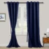 Set de 2 perdele opace cu legături, perdele cu ochiuri și legături, perdele opace pentru dormitor, living, birou, 260 x 140 cm, albastru