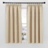 Perdele pentru living cu bandă cu volane, scurte, set de 2, perdele opace pentru șină, Î 137 x L 140 cm, bej Biscotti, perdele pentru dormitor, perdele termice opace pentru iarnă-vara