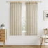 Perdele bej 145x140cm scurte, transparente,cu banda,set 2,aspect de in