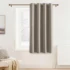 Draperie opacă termoizolantă cu ochiuri, decorațiune pentru ferestre scurte, blochează soarele, frigul și căldura, 140 cm lățime x 145 cm înălțime, nisip, 1 panou