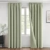 Perdea opacă 225x140,verde salvie,Set de 2 perdele termice,living,anti-frig
