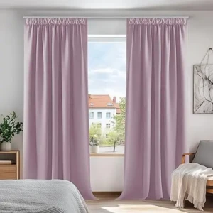 Set de 2 perdele pentru living,132 x 16 modern, perdele opace termo,roz pal