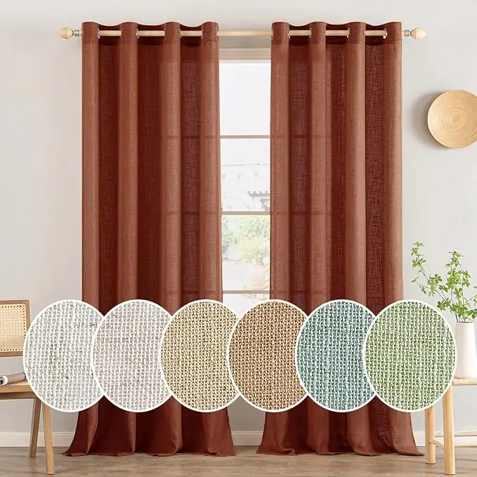 Perdele cu ochiuri 215x140cm MIULEE – Luminozitate și durabilitate 1 Perdele cu ochiuri,215 x 140cm,Perdea scurtă modernă cu aspect de in