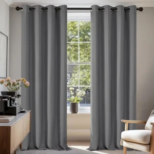 Perdele termice opace,perdele 140 x 245 cm,gri deschis, set de 2 perdele