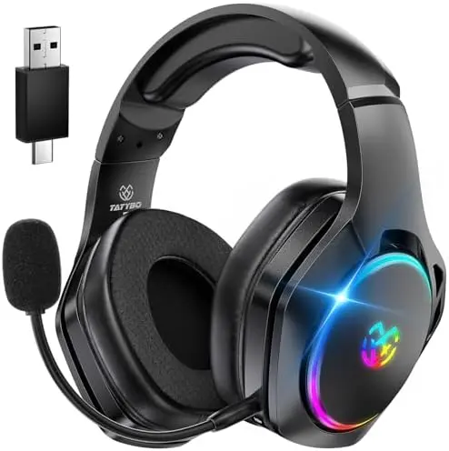 Casti gaming wireless Tatybo cu latență sub 25 ms și RGB 1 Casti de gaming wireless , Tatybo , PS5/PS4/PC/Switch, 2.4 GHz și Bluetooth