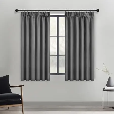 Perdele opace gri MRTREES – Protecție UV și intimitate optimă 1 Perdele opace gri pentru camera copiilor, 140 cm lățime x 175 cm lungime, cu curea tip buclă, set de 2 piese pentru living, dormitor, bucătărie și cameră pentru copii