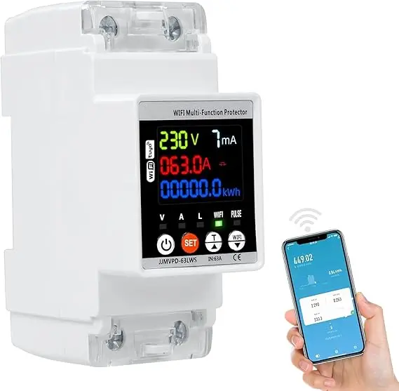 Contor electric WiFi DEWIN 63A – Monitorizare consum inteligentă 1 Contor electric WiFi , DEWIN ,contor inteligent 63A, monitor consumului