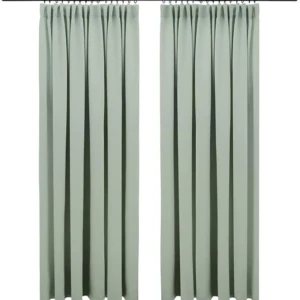 Perdele opace cu rejansa , Perdea termica 295 x 140 cm, Set de 2, Perdele certificate Oeko-Tex,, Perdea opacă, Perdele lavabile cu bandă cu volane pentru șine, Verde