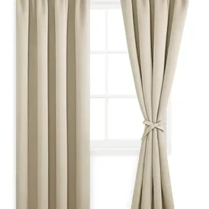 Set de 2 perdele opace ,228L x 228l ,perdea termoizolanta cu rejansa perdea termică bej deschis, î