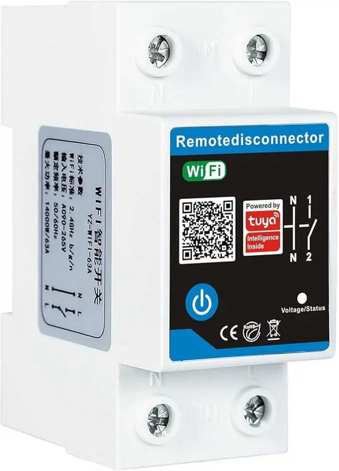 Întrerupător inteligent 63A Tuya – Control mobil precis și sigur 1 Intrerupator de curent inteligent ,63A AC 230V DEWIN Tuya WiFi Timer DIN Rail WiFi Smart Switch Telefon mobil App Radio Telecomandă Smart Timer Switch 63A AC 230V