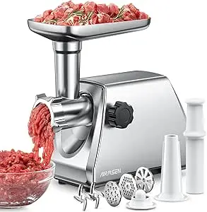 Lichidari de stoc produse ieftine,retururi si resigilate Amazon atent selectate si verificate!unChilipir este un magazin online de tip Outlet online cu reduceri si oferte 5 Masina de tocat carne comerciala,electrică AIRMSEN Heavy Duty – Mașină de tocat carne rapidă și silențioasă cu 3 plăci, 2 lame din oțel inoxidabil și kit Kubbe – Ușor de curățat pentru gătit acasă și uz comercial