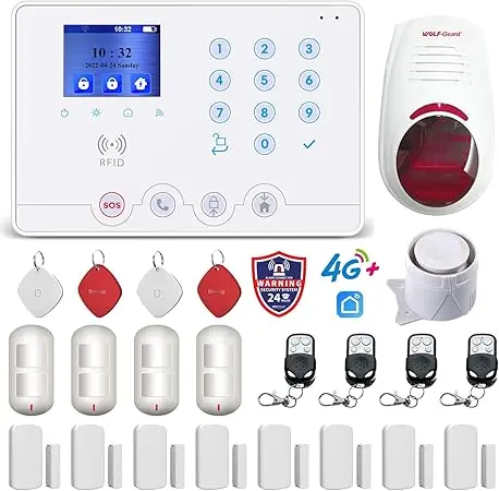 Alarma casa wireless 4G WolfGuard – Control complet din aplicație 1 Alarma casa , Wireless 4G WolfGuard cu sirena Exterior senzor ferestre,Tuya