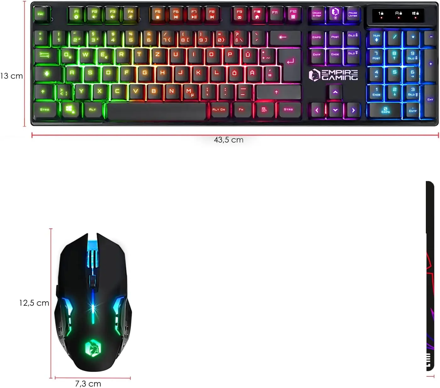 Set tastatura mouse gaming wireless RGB – control precis și libertate 1 Set tastatura si mouse de gaming , tastatura QWERTZ (layout german) ,PC PS4