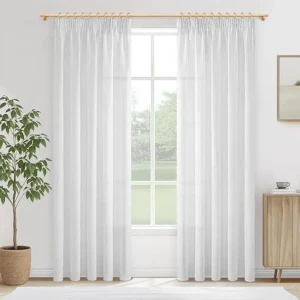 Perdele Dormitor , 2 Bucăți 140 x 225cm Perdea Plasă pentru Fereastră Albe