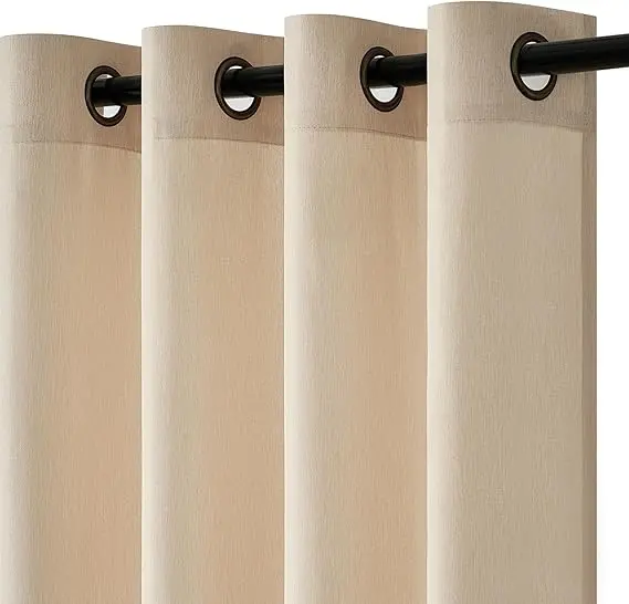 Draperii Blackout Topfinel 140x240 cm – Izolare termică eficientă 1 Draperii blackout ,2 perdele opace termice , 140 x 240 , cu inele , bej