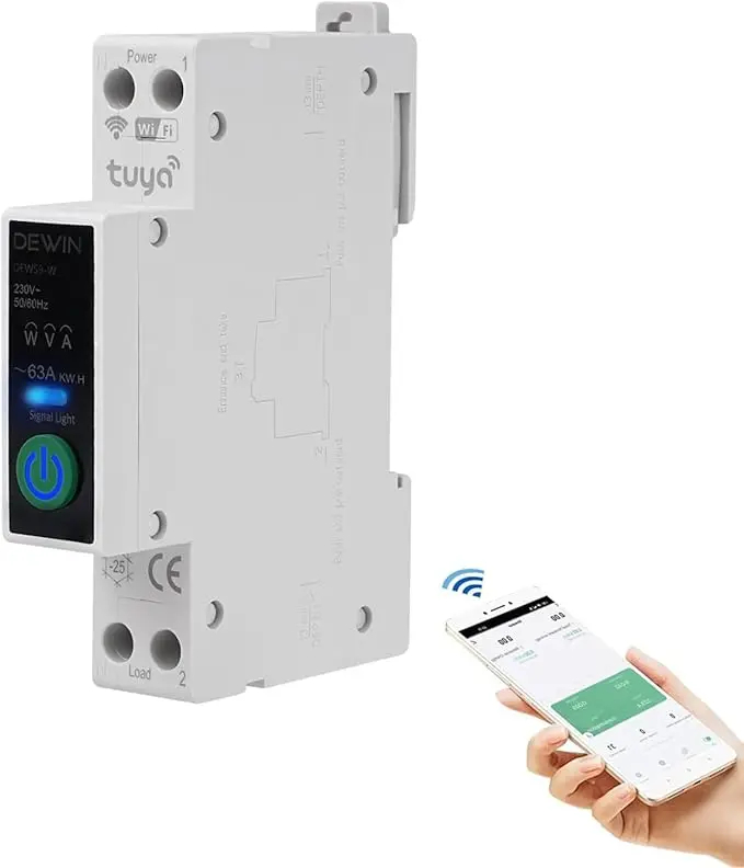 Întrerupător WiFi DEWIN 40A – Control eficient consum energie 1 Întrerupător circuit WiFi DEWIN 40A – Control și monitorizare eficientă