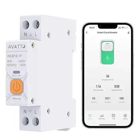 Comutator smart WiFi 16A cu contor – control și economisire energie 1 Comutator Smart WiFi cu Contor 16A – Control și Monitorizare Eficientă