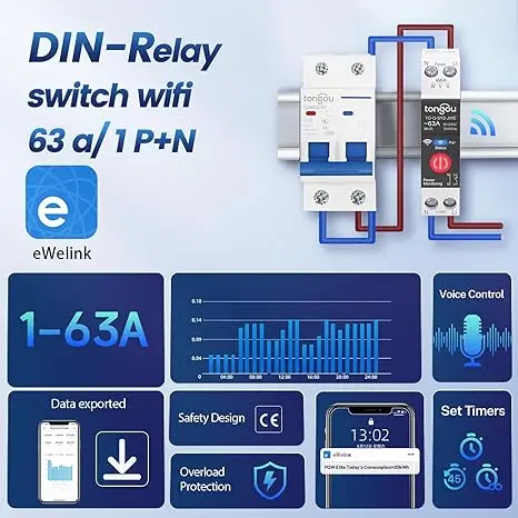 Wireless Smart Home 63A/230V AC, Contor Digital de Energie Wireless Smart Home 63A/230V AC, Contor Digital de Energie