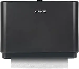 Dispenser de prosoape de hârtie AIKE, montat pe perete, compatibil cu plierea în Z pentru dimensiuni de pliere a hârtiei de 25,3 x 8 (cm) sau mai mici, poate conține cel puțin 200 de coli de hârtie