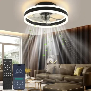 Ventilator de tavan, 50cm LED cu iluminare, 3 lumini 6 vitez