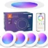 Spoturi inteligente pentru tavan cu aplicație și control vocal, Spoturi LED RGB colorate 2700K-6000K, 10W